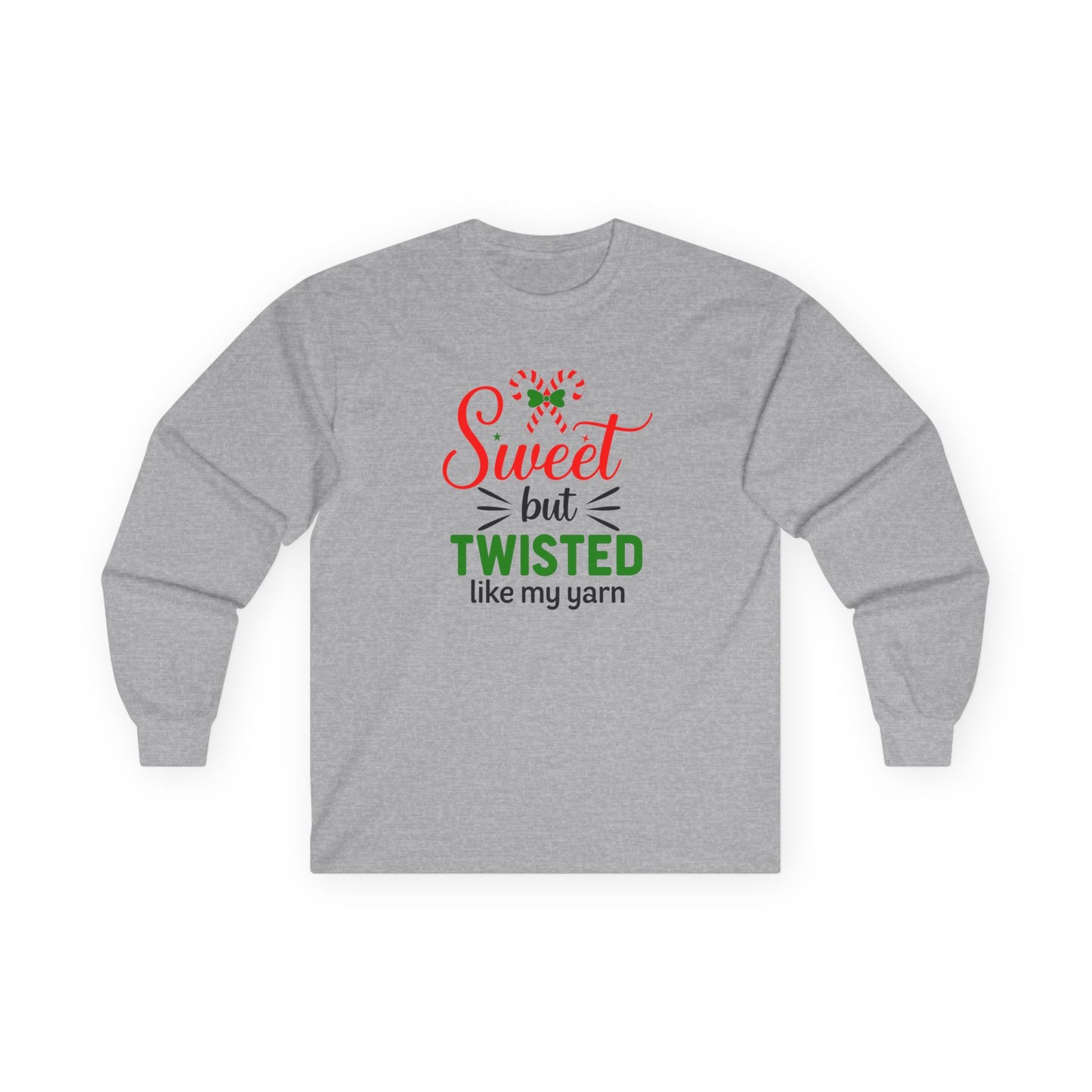 Sweet but Twisted Tshirt, Cozy Gift for Crafters, Yarn Lovers, Funny Crewneck for Holidays, Knitting Humor Apparel, Crafting Presents