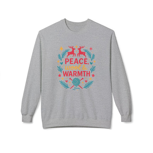 Cozy Unisex Crewneck Sweatshirt - 'Peace & Warmth' Design, Casual Wear, Gifts for Her, Gifts for Him, Winter Essentials, Cozy Fashion