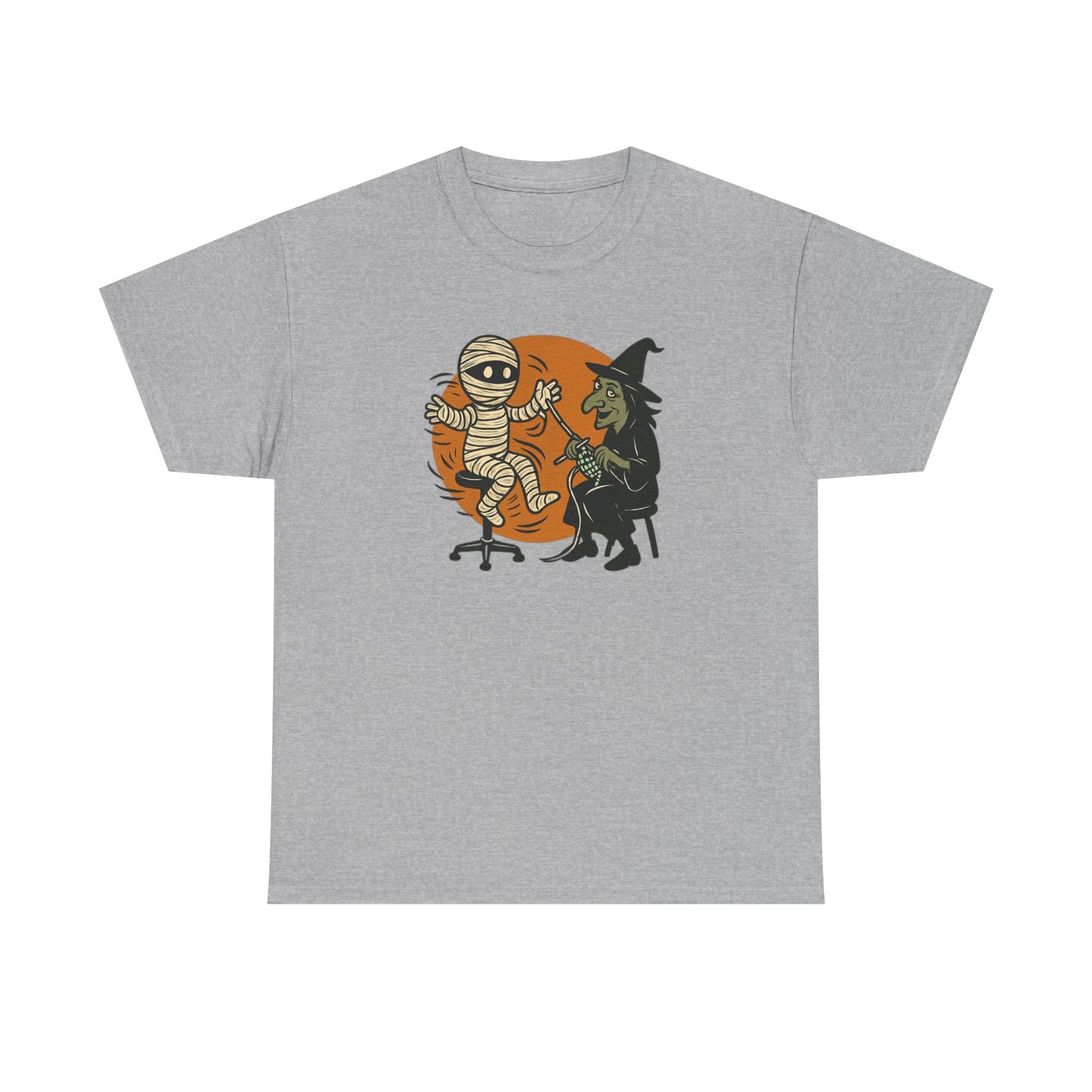 Halloween Fun Unisex Tee, Spooky Vibe T-Shirt, Fall Celebrations, and Casual Wear, Gift for Yarn Lover, Gift for Knitter, Knitting Tee