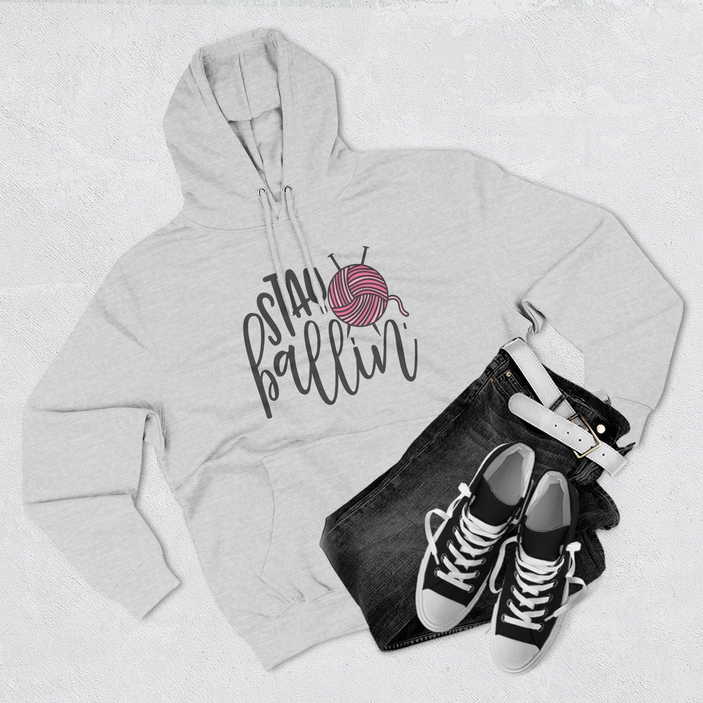 Stay Ballin' Hoodie — Knitting Yarn Lover Pullover