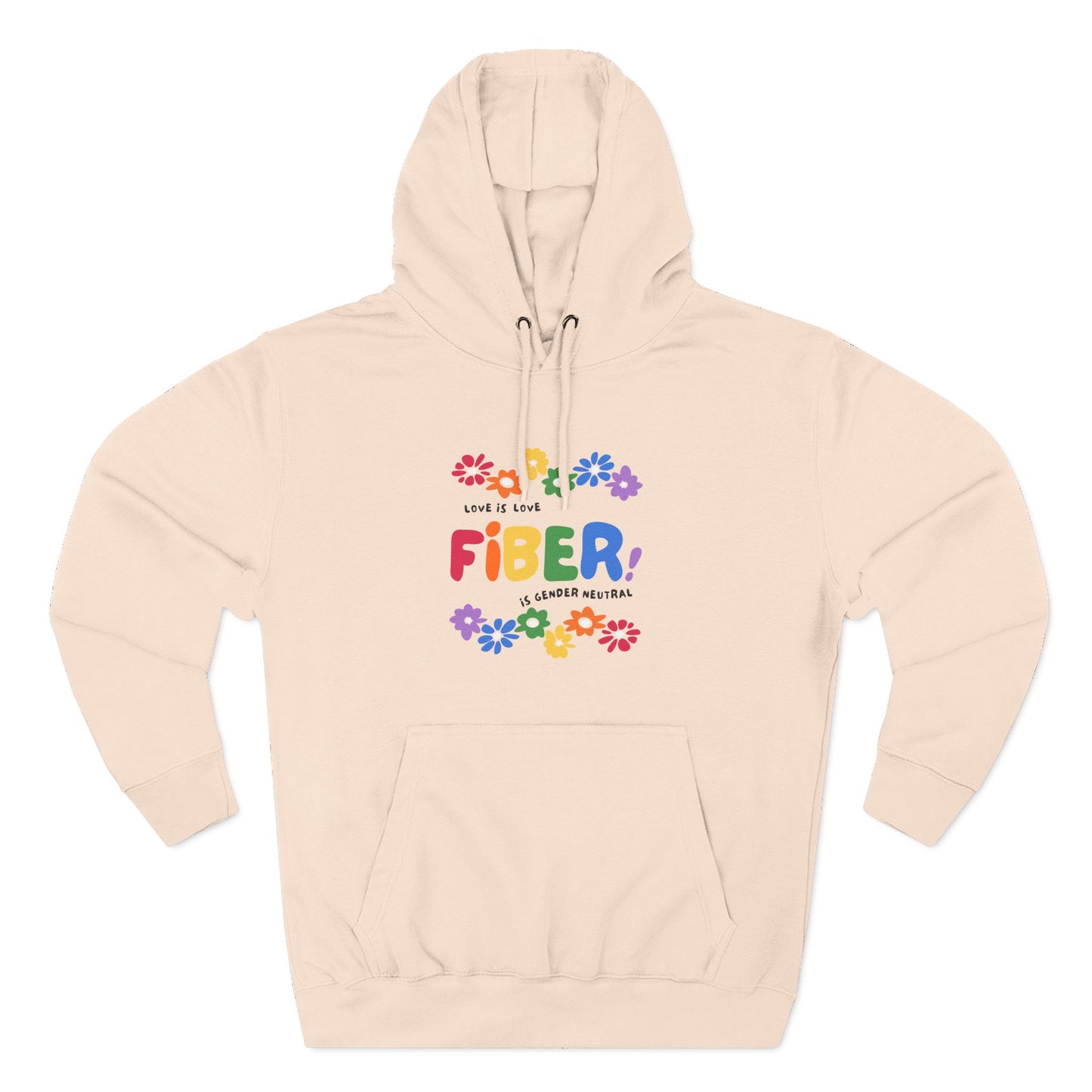 Fiber Lover Hoodie — "Life Is Better with Fiber" Colorful Floral Knitwear