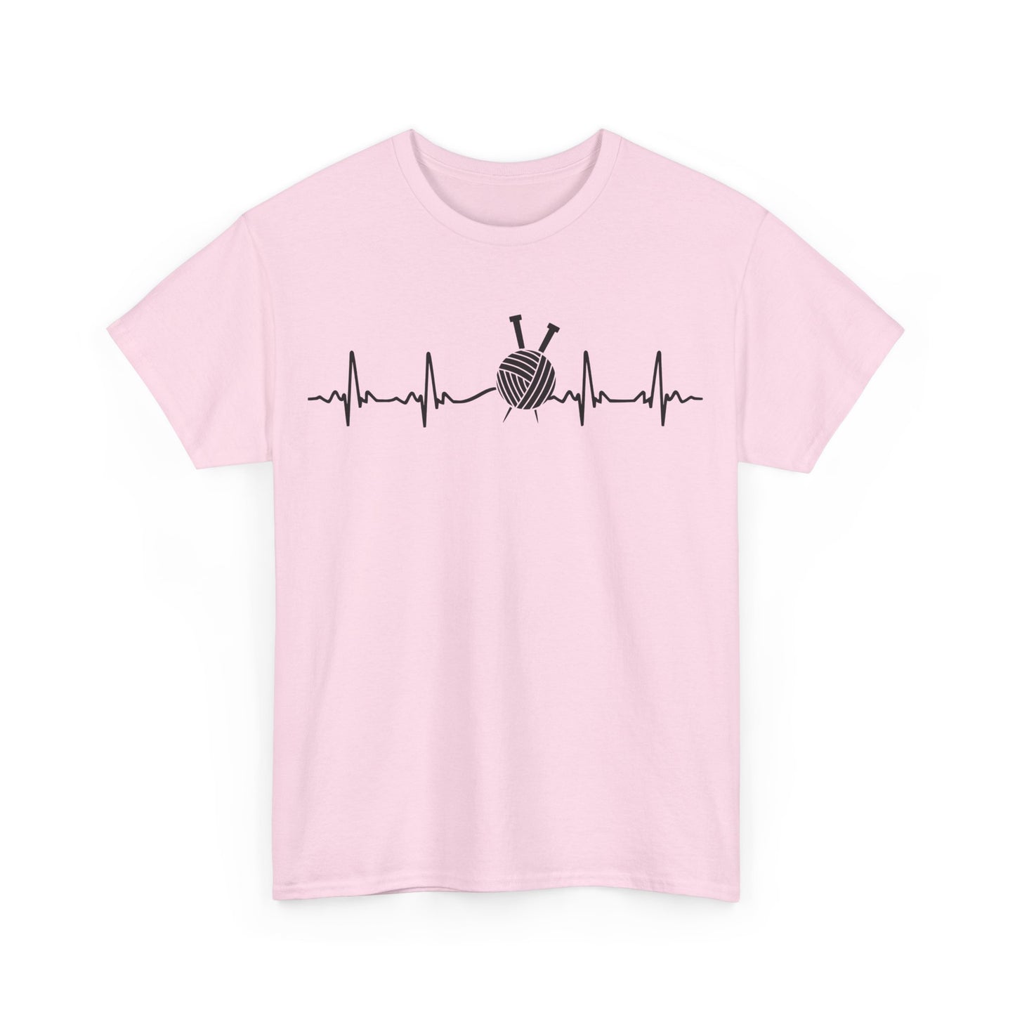 Knitting EKG Unisex Heavy Cotton Tee