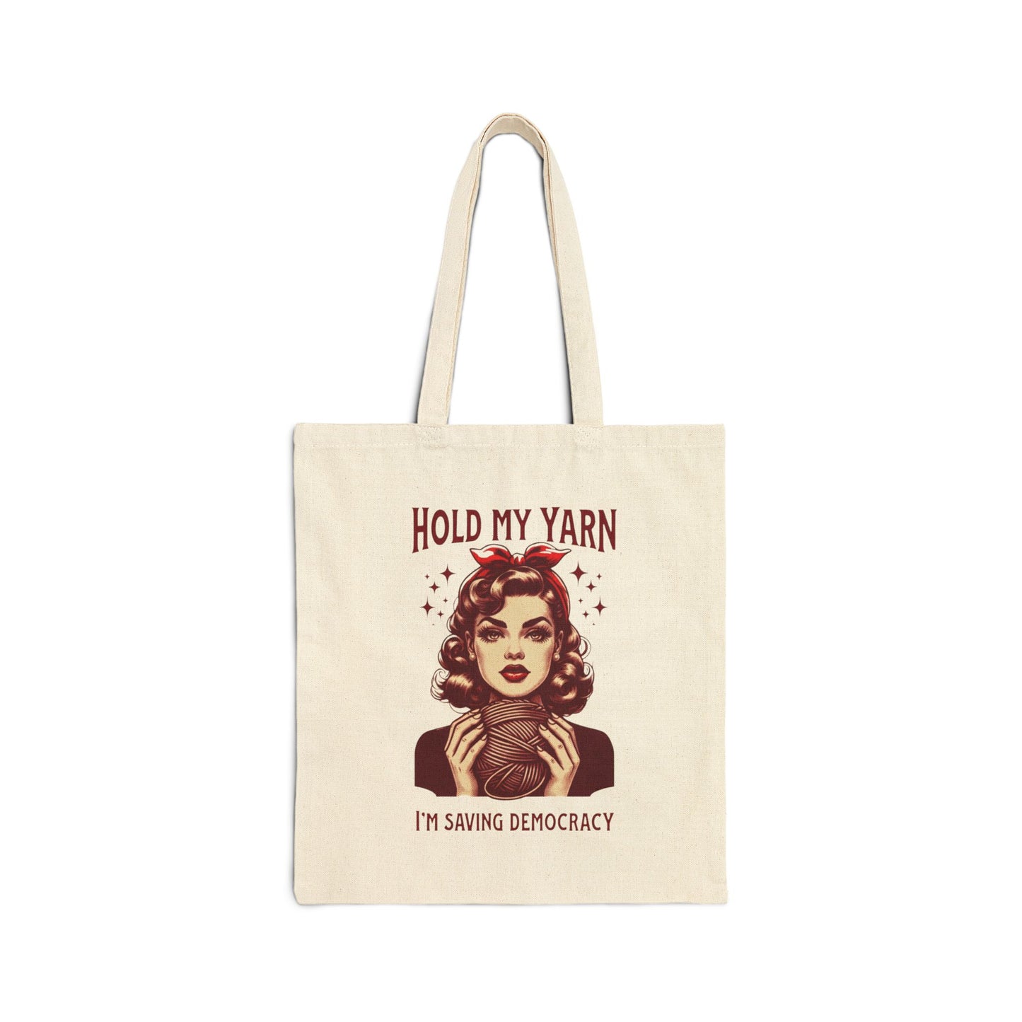 Hold My Yarn, Yarn Craftivism Tote Bag, Gift, Knitter, Crocheter, Yarn Lover, Project Bag, Tote