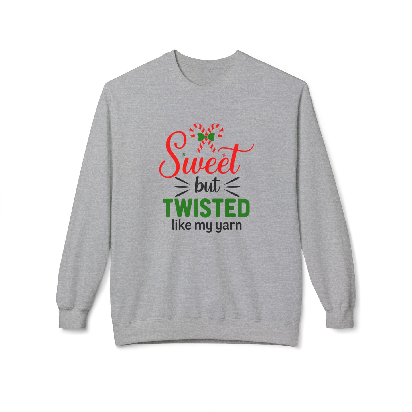 Sweet but Twisted Sweatshirt, Cozy Gift for Crafters, Yarn Lovers, Funny Crewneck for Holidays, Knitting Humor Apparel, Crafting Presents