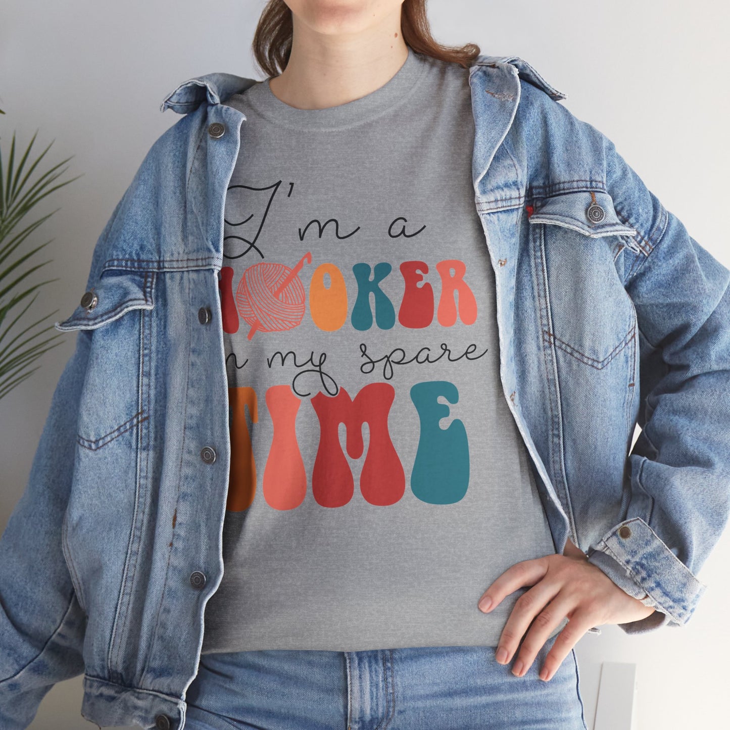 Crochet Lover Tee — "I'm a Hooker in My Spare Time" Graphic T-Shirt
