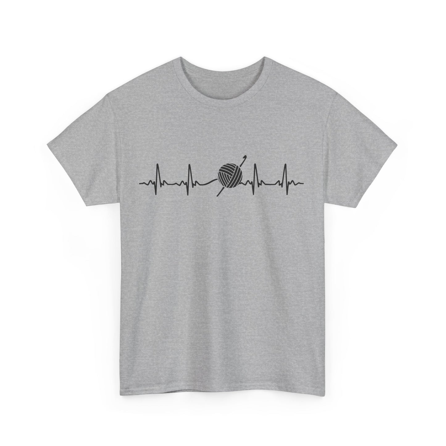 Crochet EKG Unisex Heavy Cotton Tee