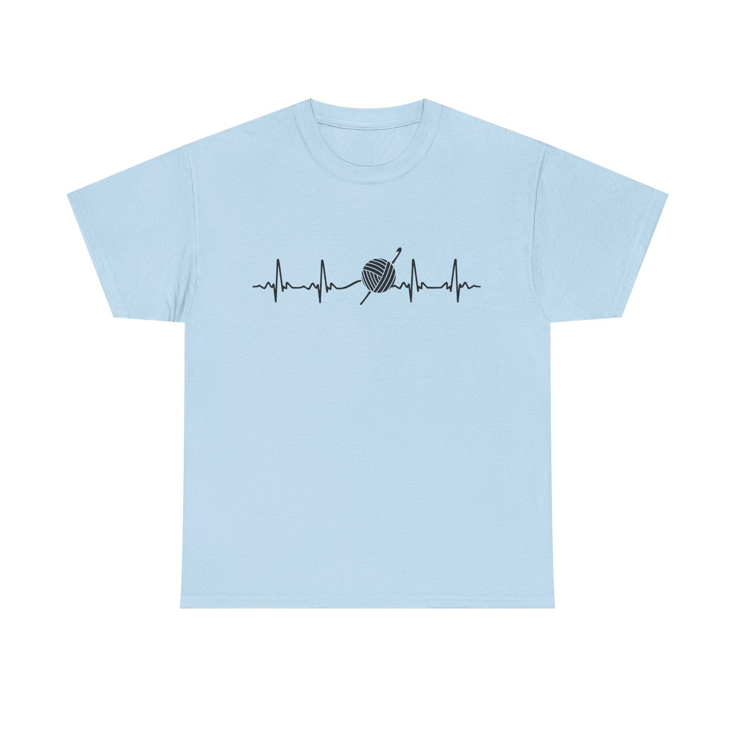 Crochet EKG Unisex Heavy Cotton Tee