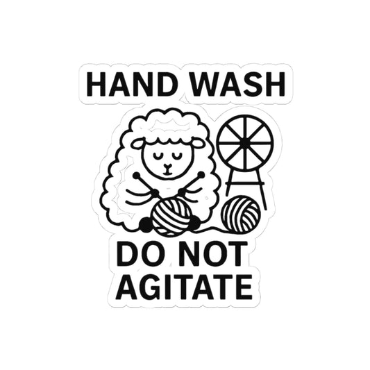 Kiss-Cut Stickers Hand Wash Do Not Agitate Sticker - Gift for Knitters