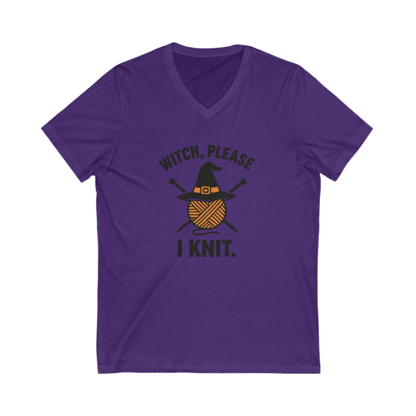 Witch Please, I Knit Halloween Tshirt, Halloween shirt, Witchy Vibes, Knitting Tee, V-neck shirt, Fall fashion