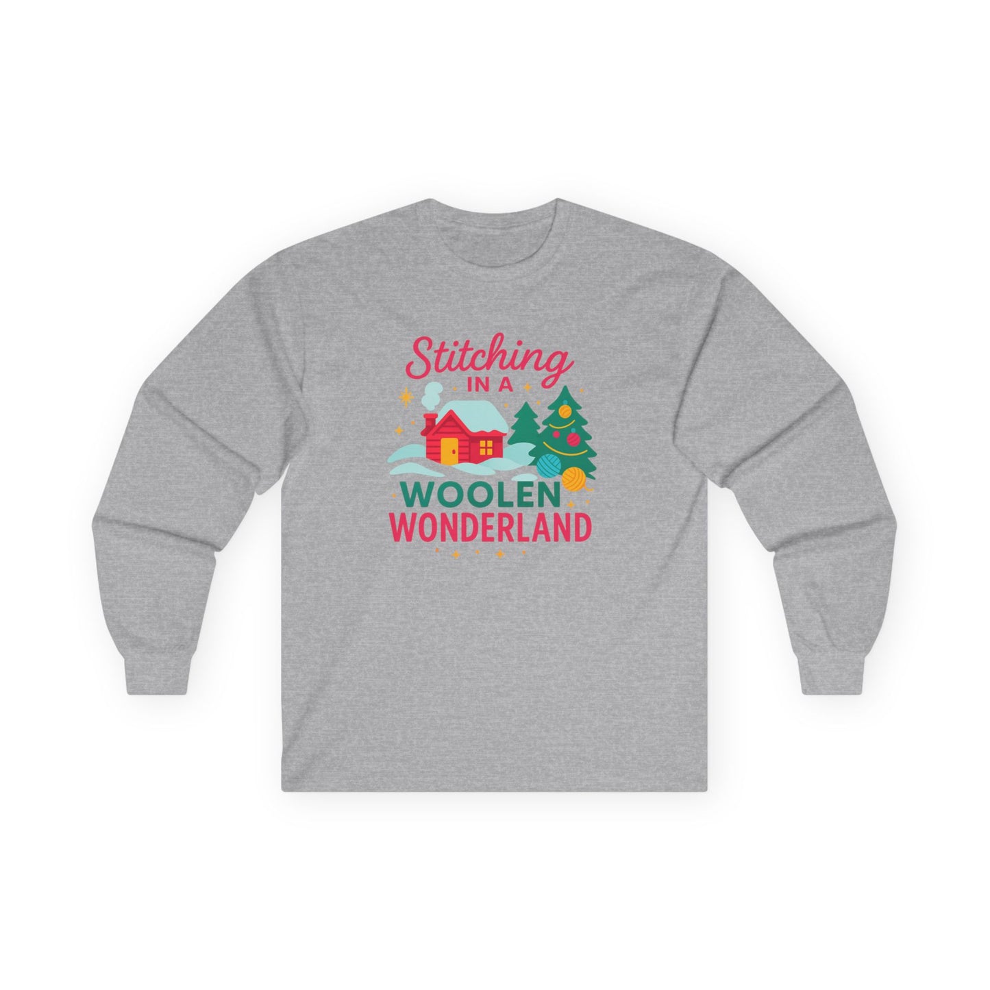 Cozy Holiday Crewneck Tshirt, Woolen Wonderland Cozy Shirt, Christmas Gift, Winter Apparel, Holiday Cheer