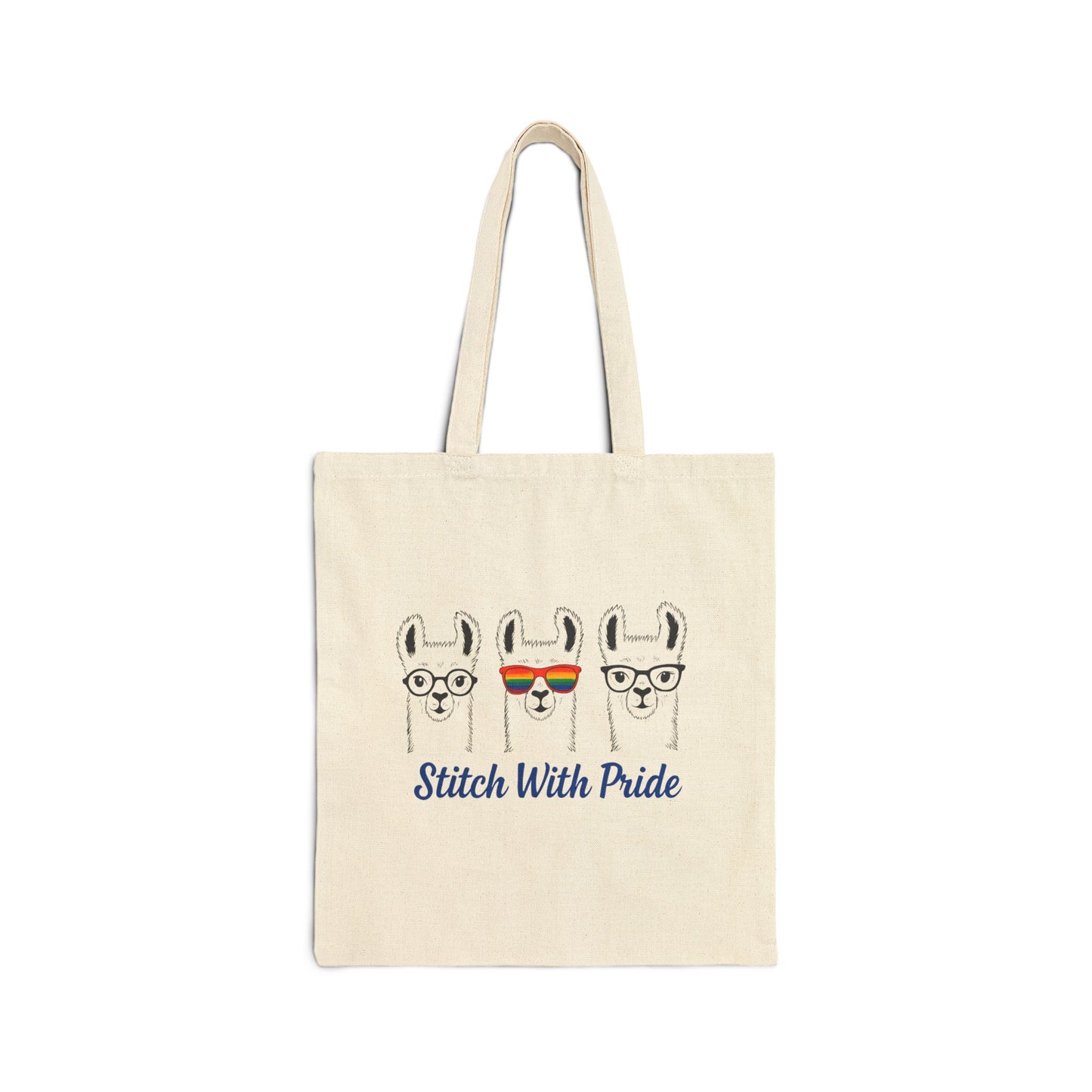 Stitch with Pride Cotton Canvas Tote Bag, Eco-Friendly Shopping Bag, Gift for Crafters, Reusable Tote, Pride Merchandise