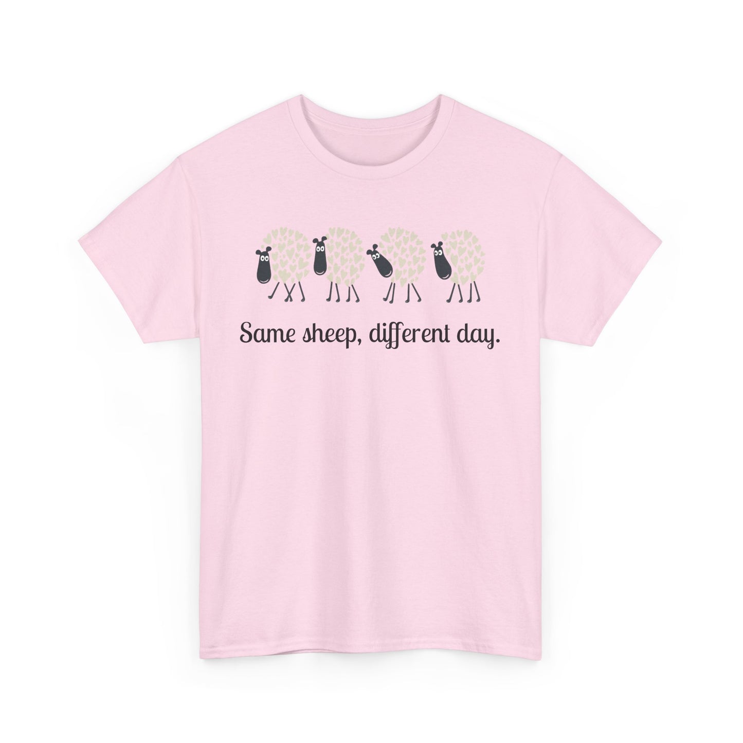 Funny Sheep Tee, Yarn Lover Gift Shirt, Unisex Cotton T-Shirt, Same Sheep Different Day, Funny Novelty Tee for Knitter, Gift for Crocheter