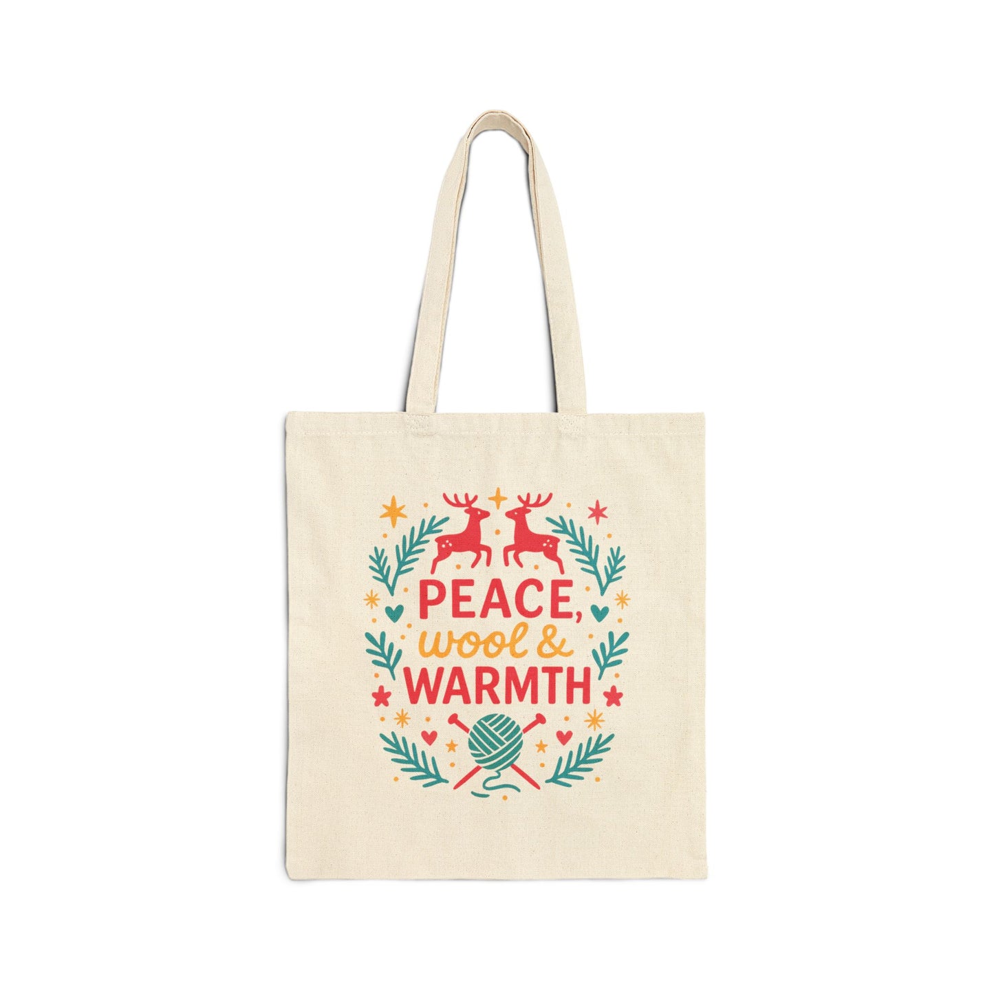 Peace Wool & Warmth Project Bag, 100% Cotton, Gift for Her, Gift for Him, Winter Essentials