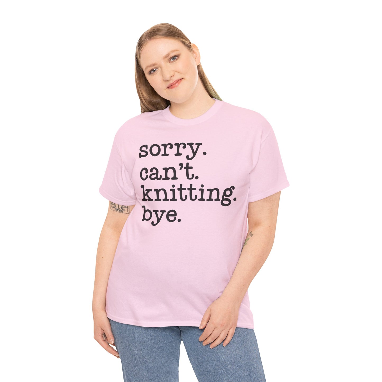 Sorry Can’t Knitting Bye Bella + Canvas Unisex Jersey Short Sleeve Tee