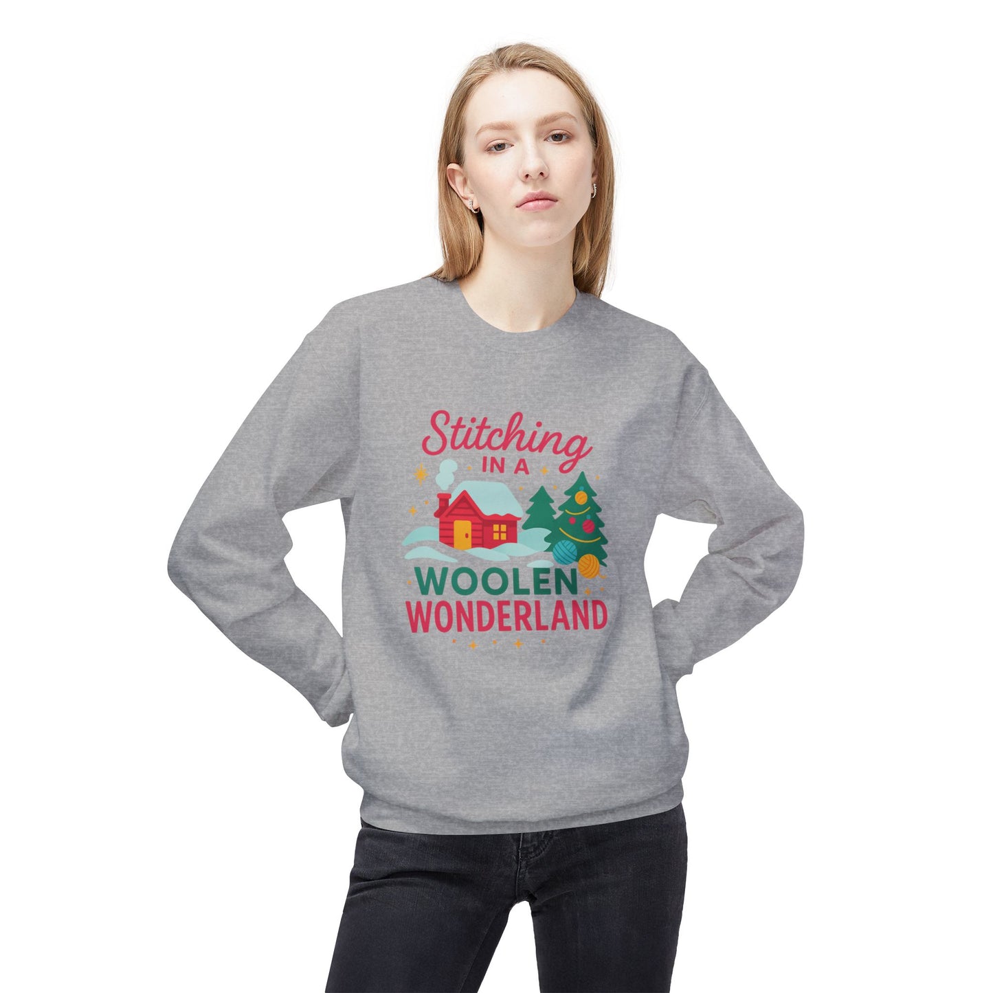 Cozy Holiday Crewneck Sweatshirt, Woolen Wonderland Cozy Sweatshirt, Christmas Gift, Winter Apparel, Holiday Cheer