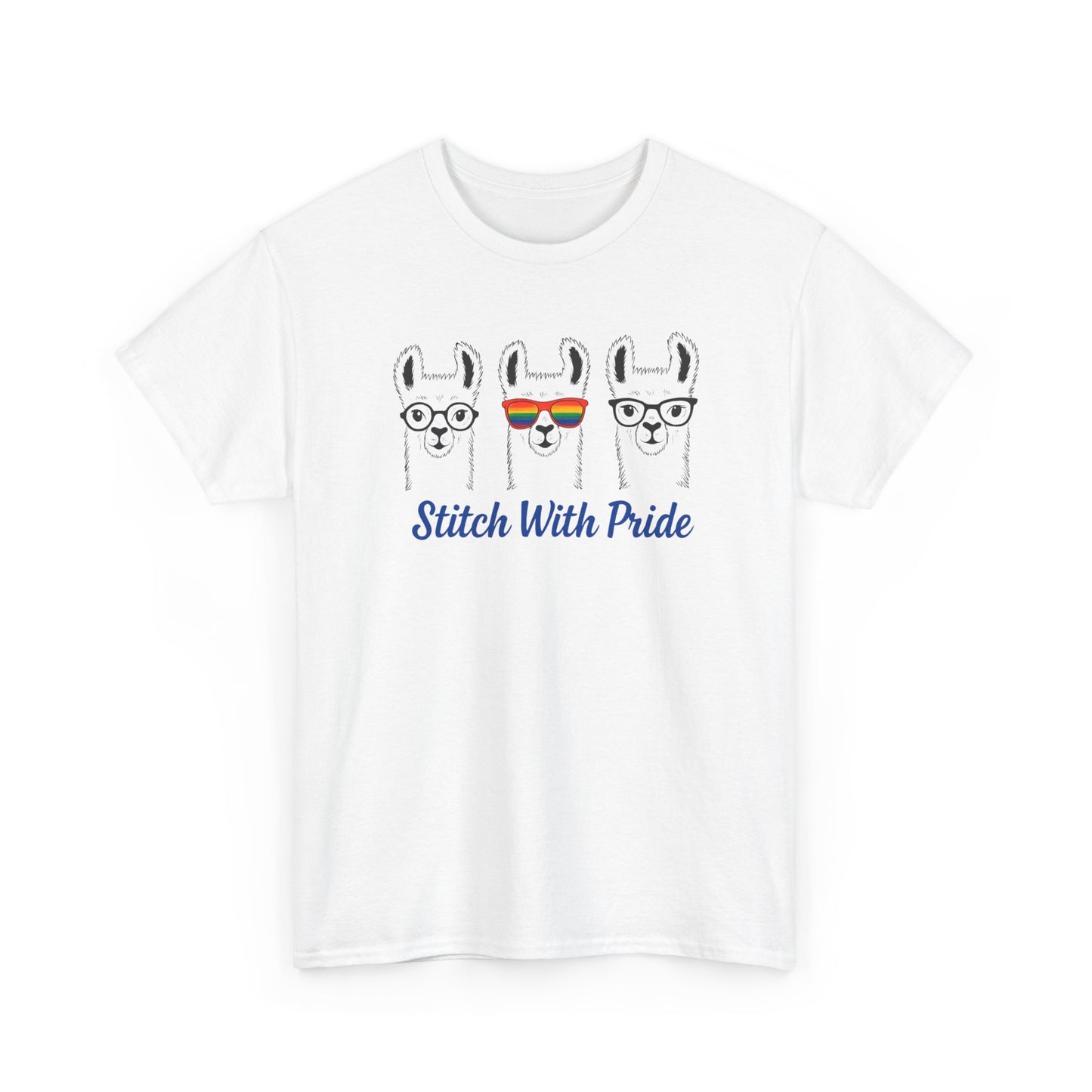 Stitch with Pride Unisex Tee, Fiber Artist Knitting Crocheting Yarn Lovers Shirt, LGBT Pride Apparel