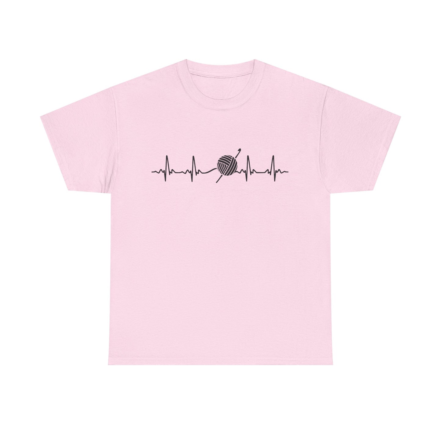 Crochet EKG Unisex Heavy Cotton Tee