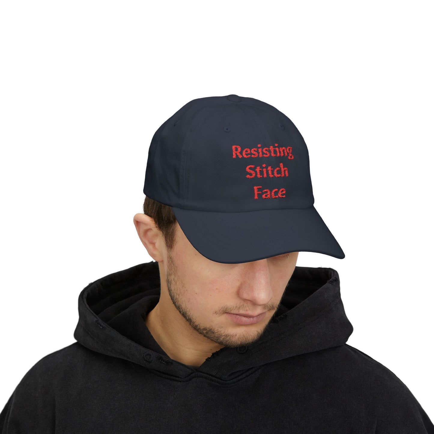 Embroidered 'Resisting Stitch Face' Dad Cap — Casual Cotton Baseball Hat