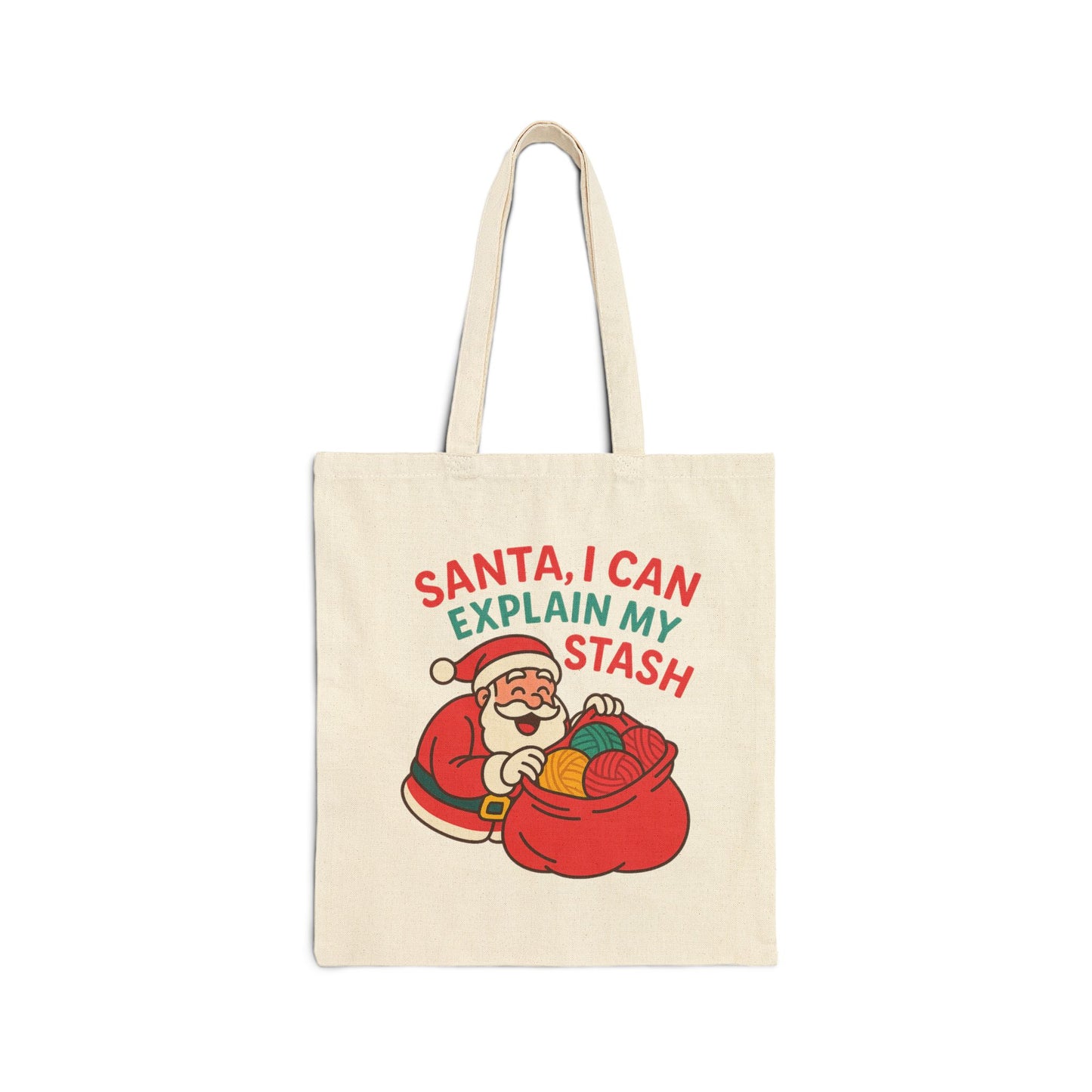 Canvas Tote Bag - Santa I Can Explain My Stash Project, 100% Cotton