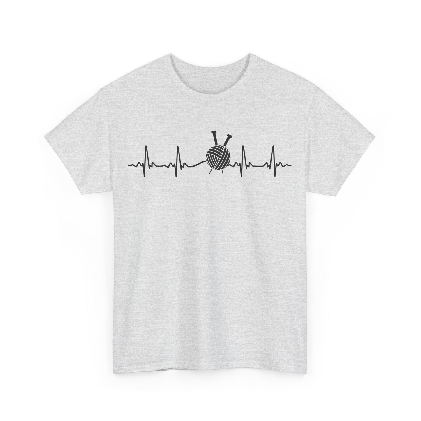 Knitting EKG Unisex Heavy Cotton Tee
